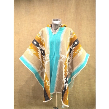 Poncho ekwadorskie - długie ze 100% wełny owczej .